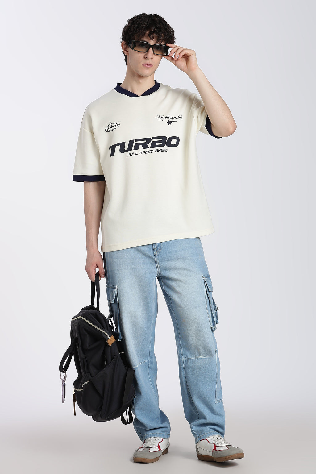 Off White Letter Oversized Fit T-Shirt