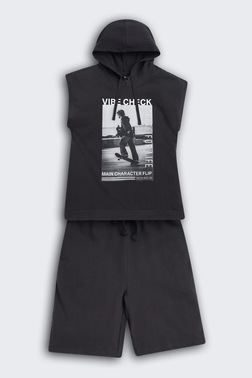 Charcoal Graphic Printed Regular Fit Co-ord Set