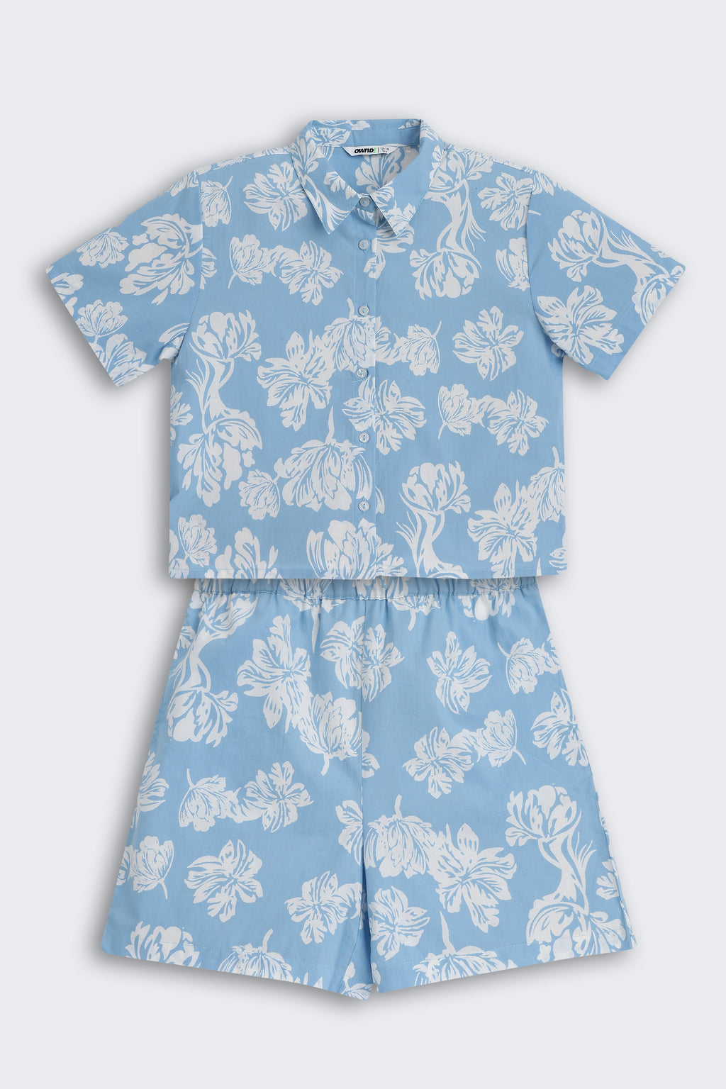 Blue Floral Printed Regular Fit Co-ord Set