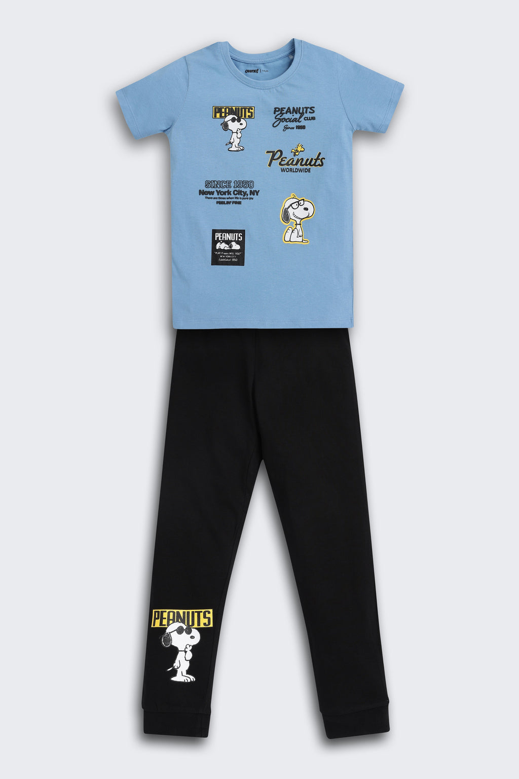 Blue Graphic Printed Regular Fit Night Suit Set