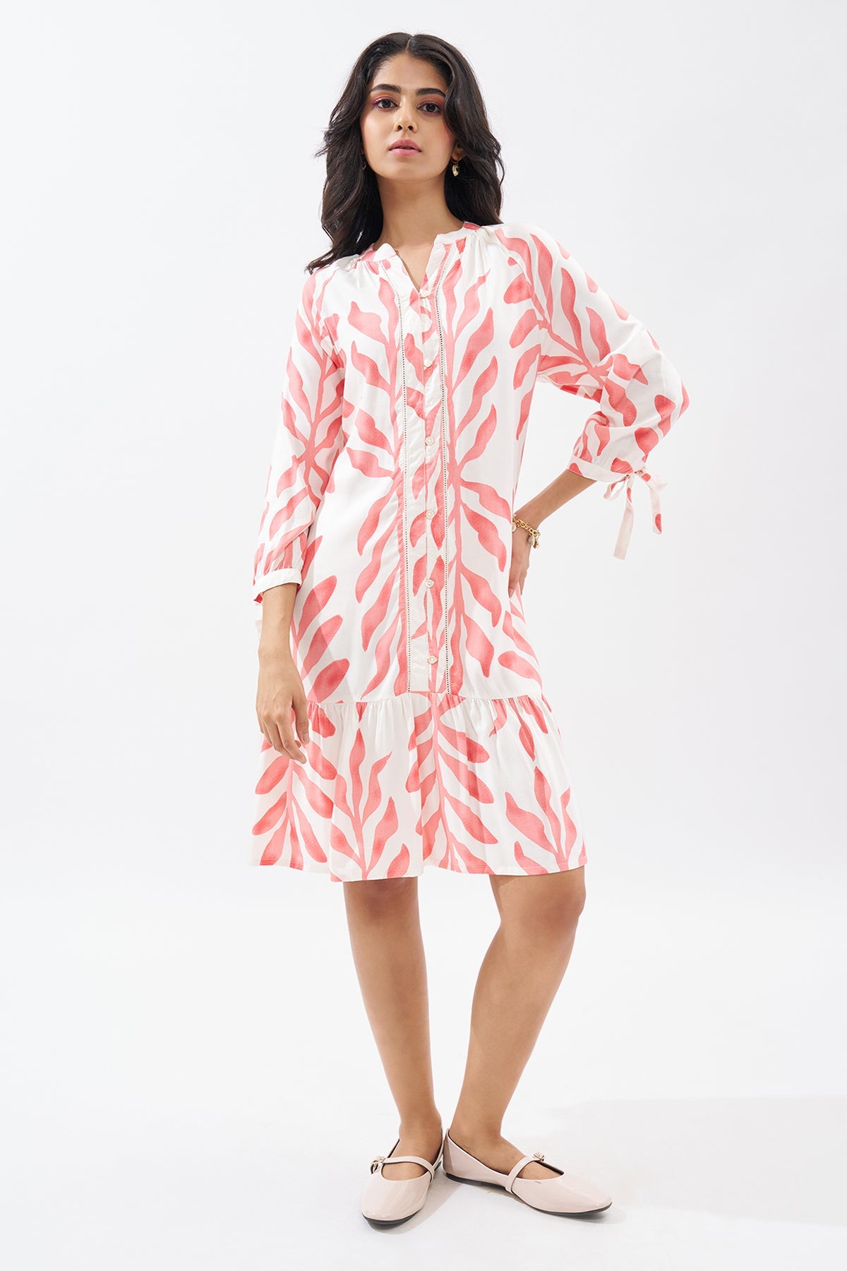 Peach Printed Dress