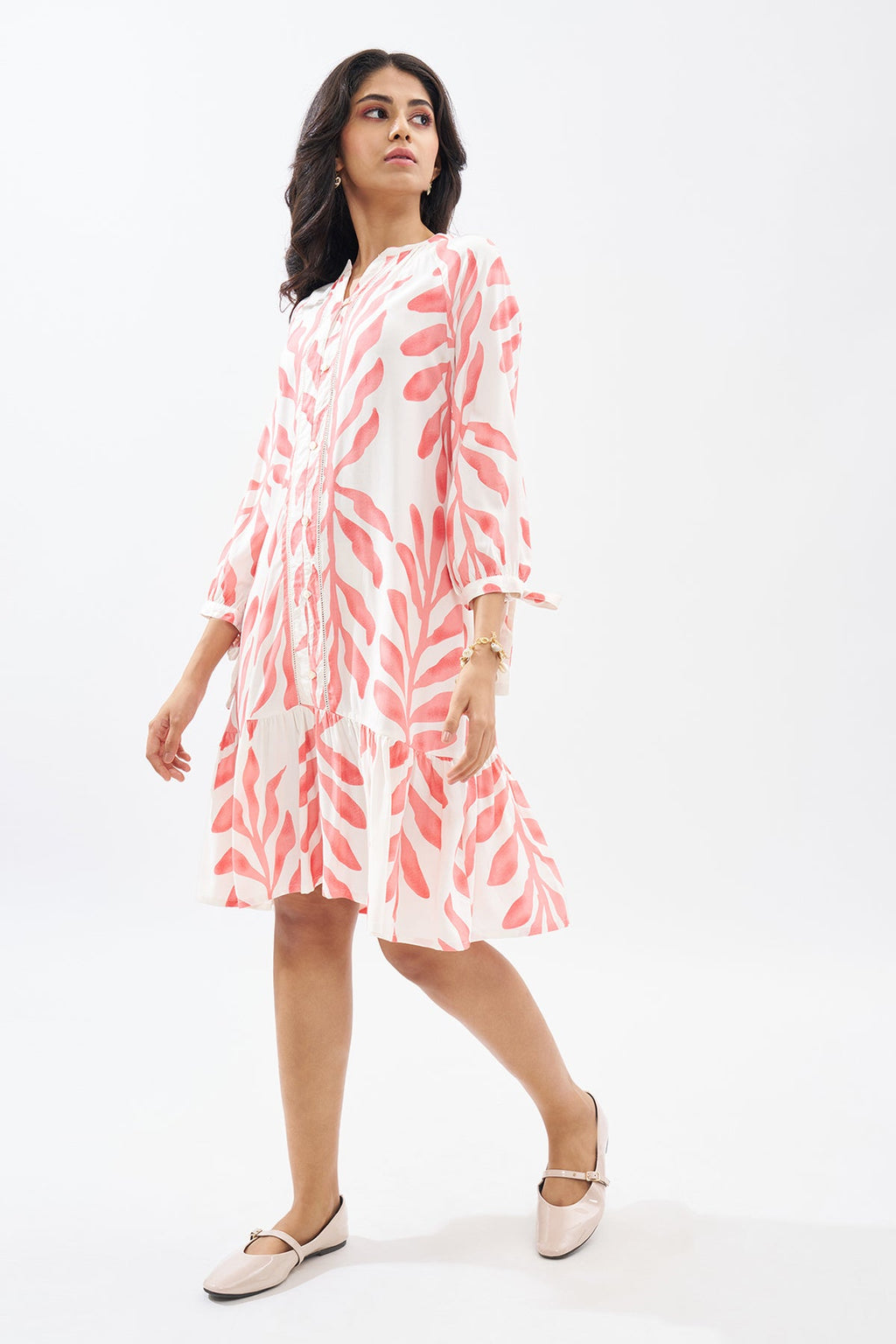 Peach Printed Dress