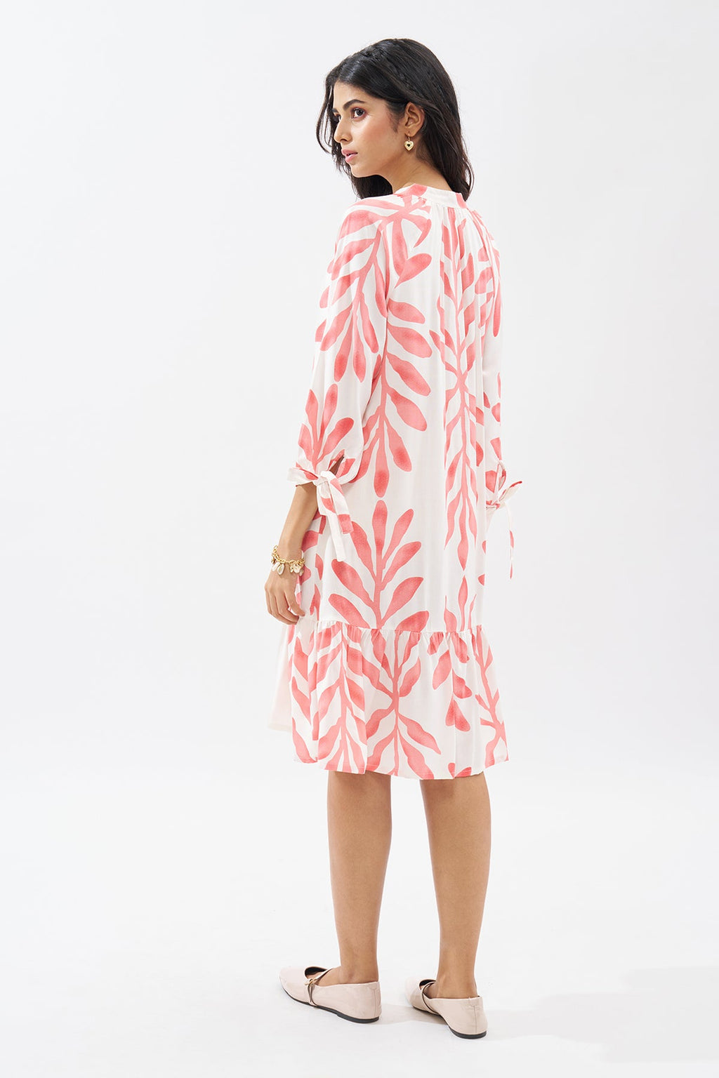 Peach Printed Dress