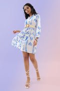 White Printed Shirt Dress