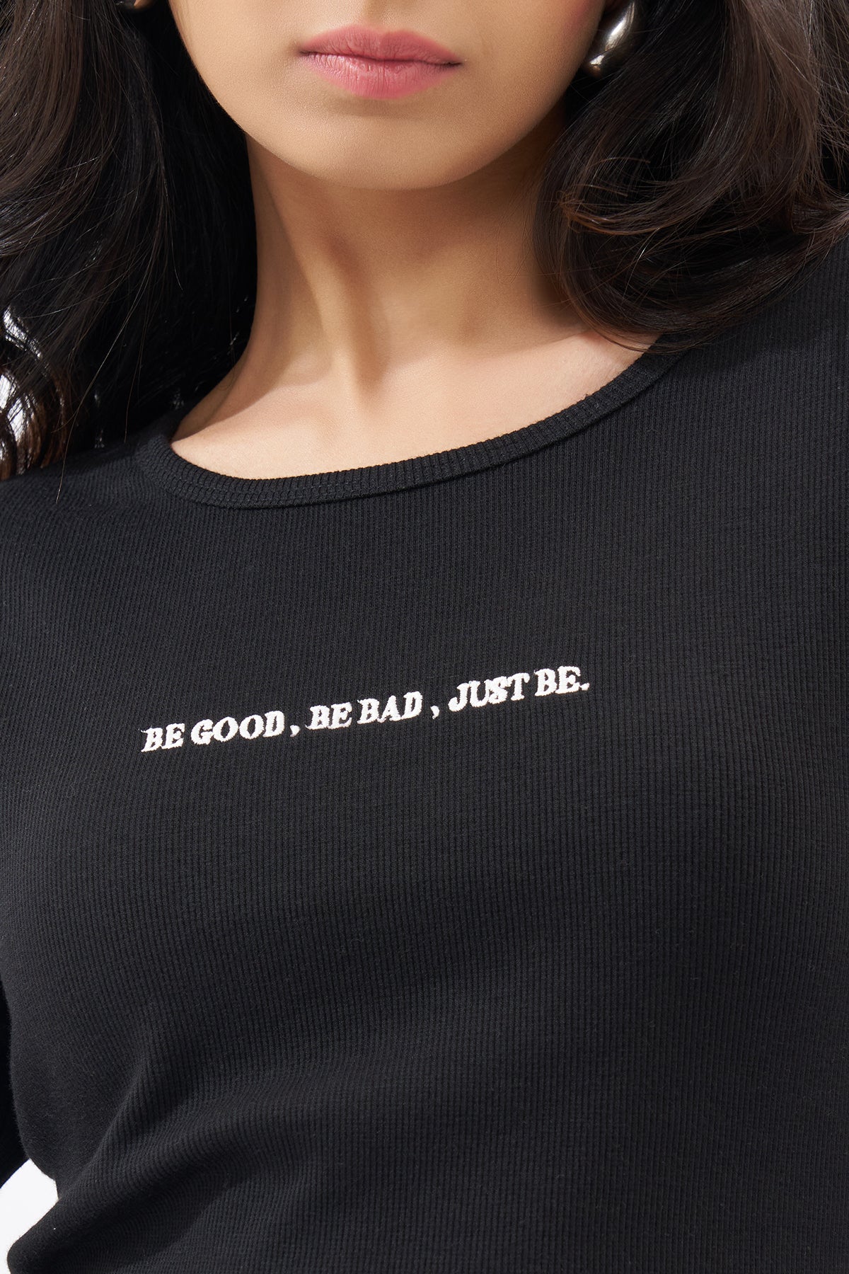 Black Ribbed Top