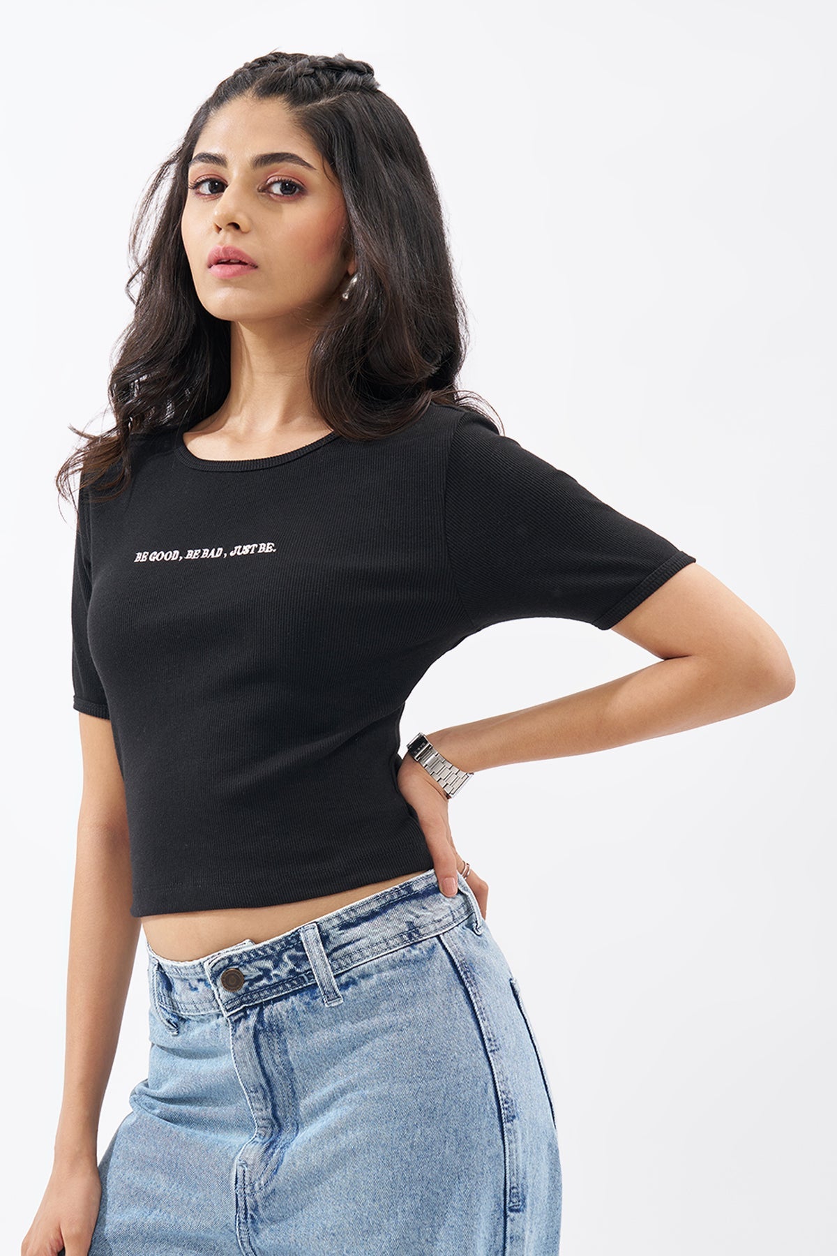 Black Ribbed Top