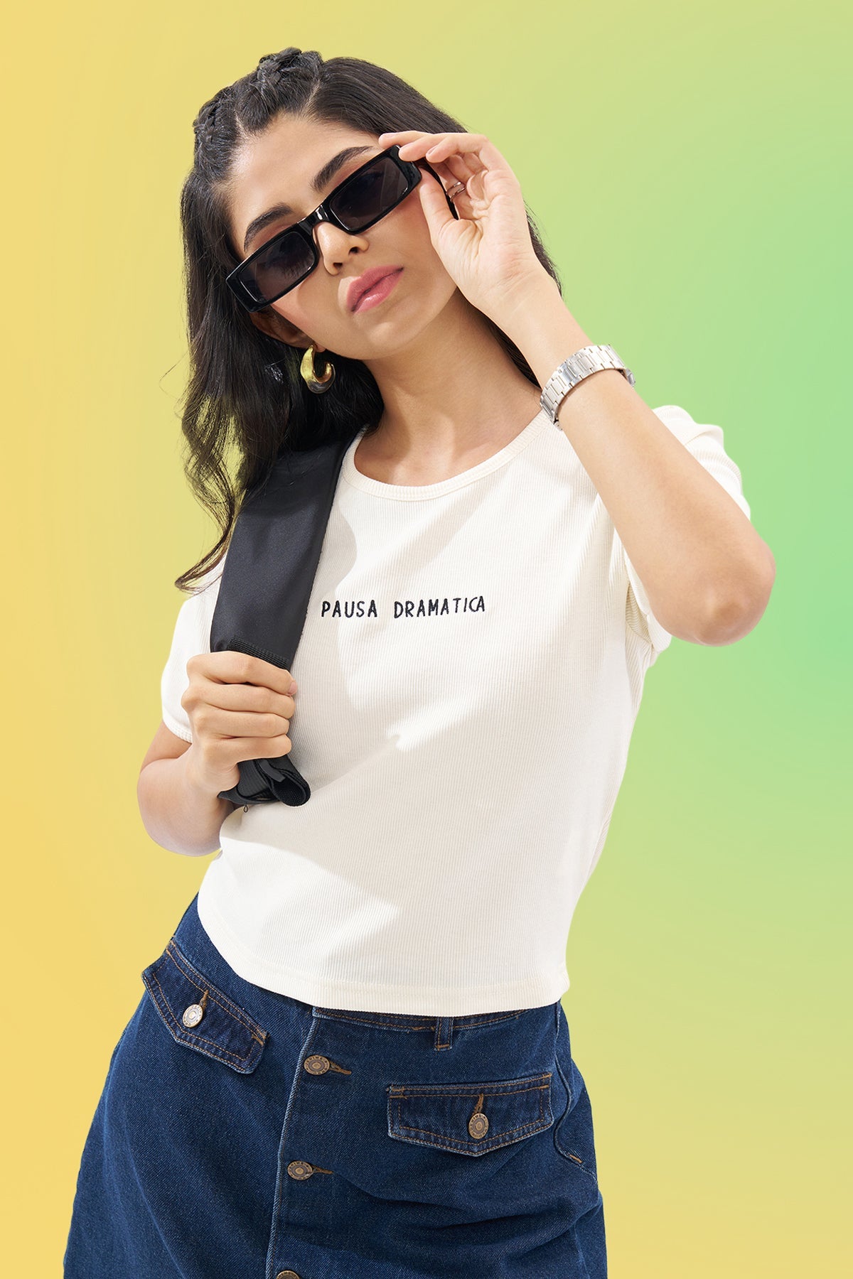 Off-White Ribbed Top