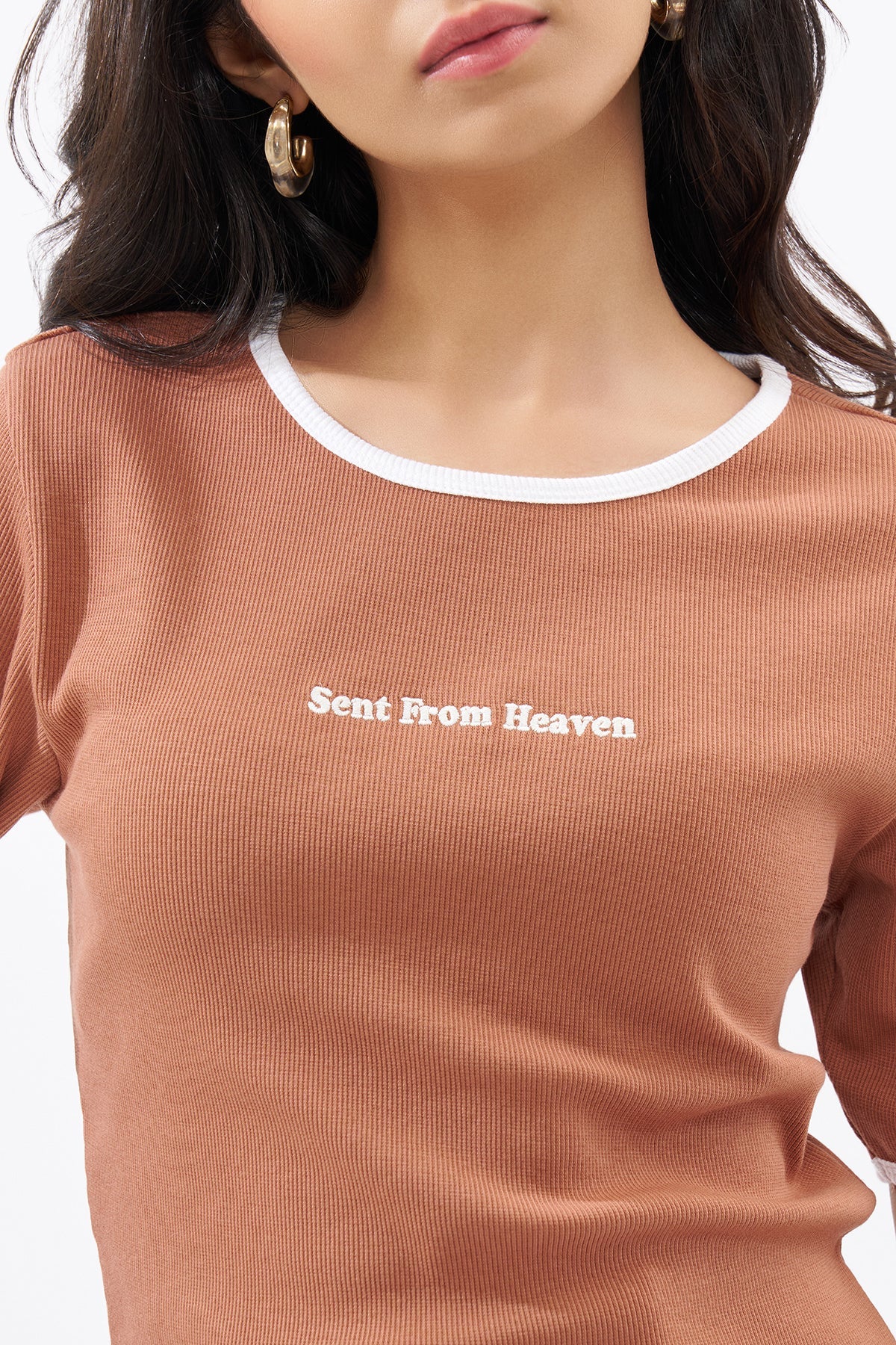 Peach Ringer Top