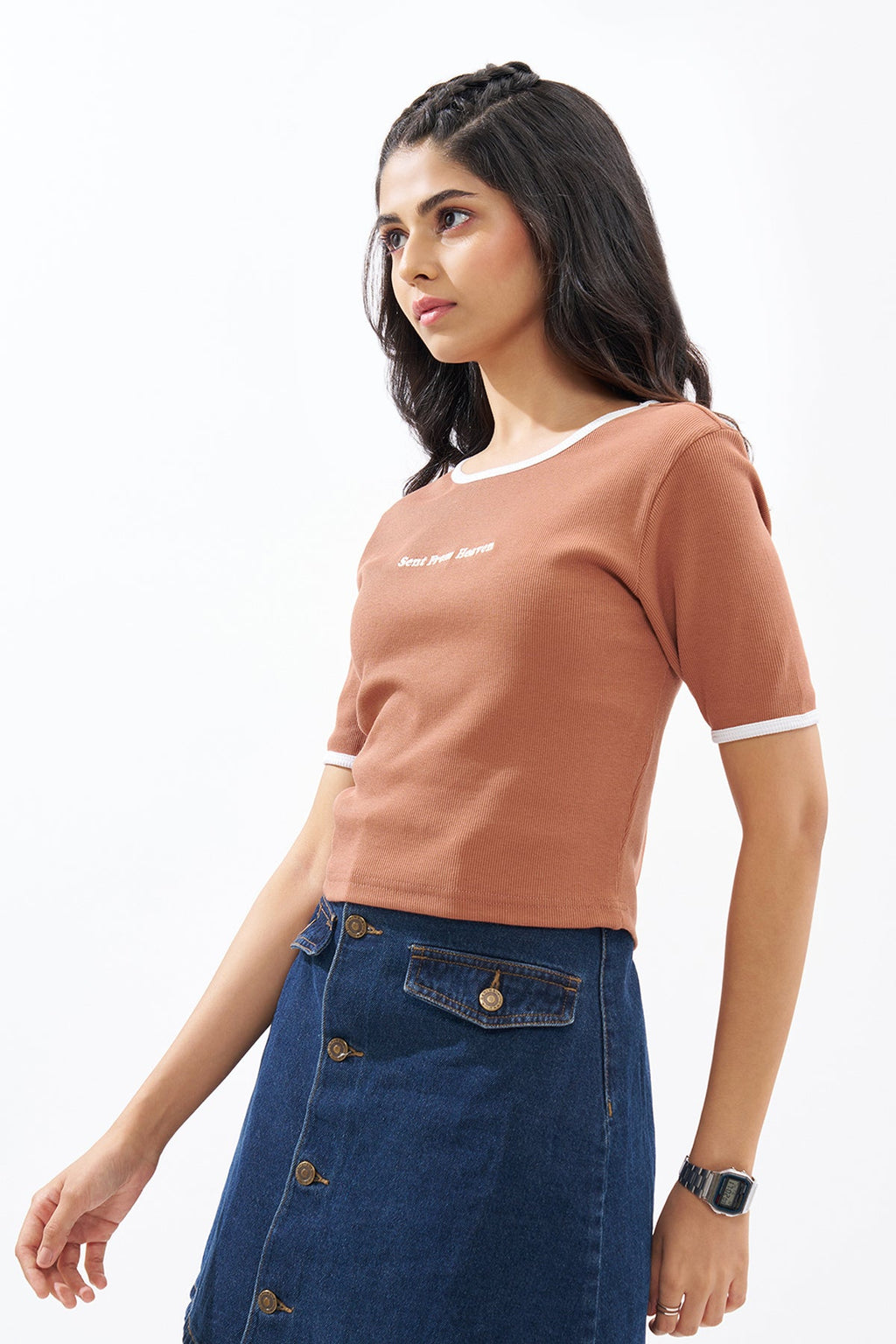 Peach Ringer Top