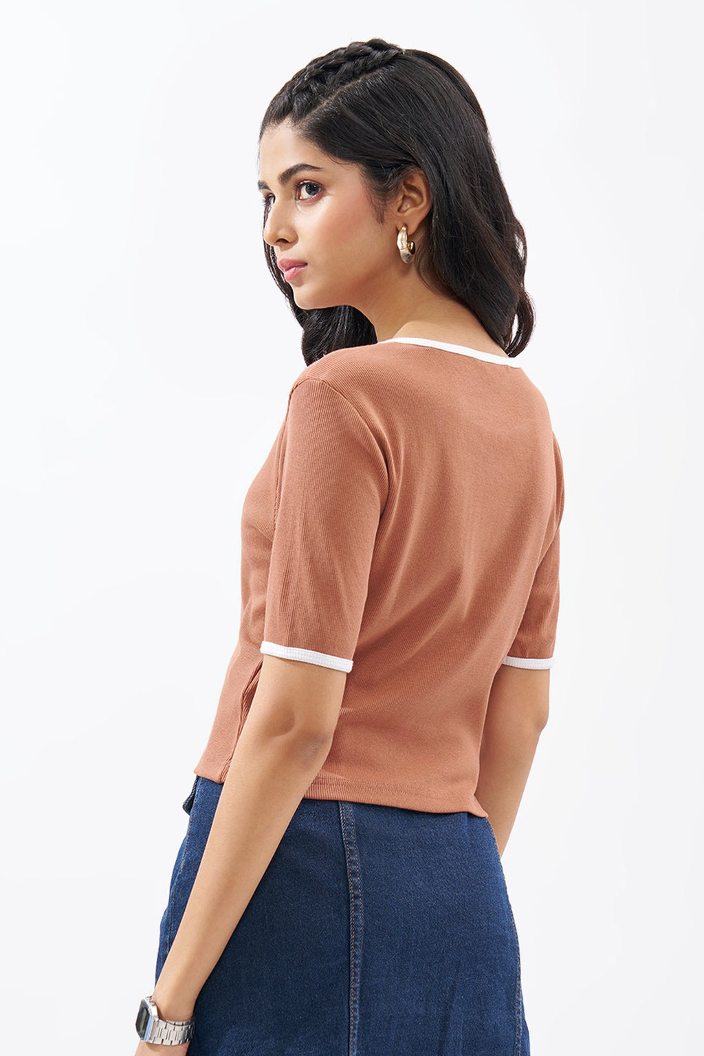 Peach Ringer Top