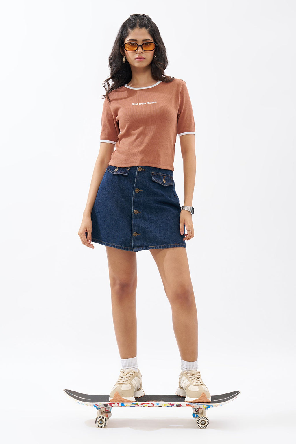 Peach Ringer Top