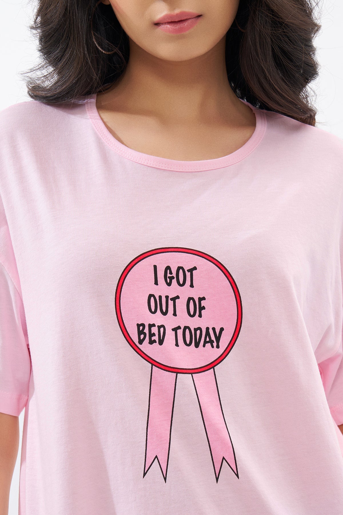 Pink Slogan Graphic T-Shirt