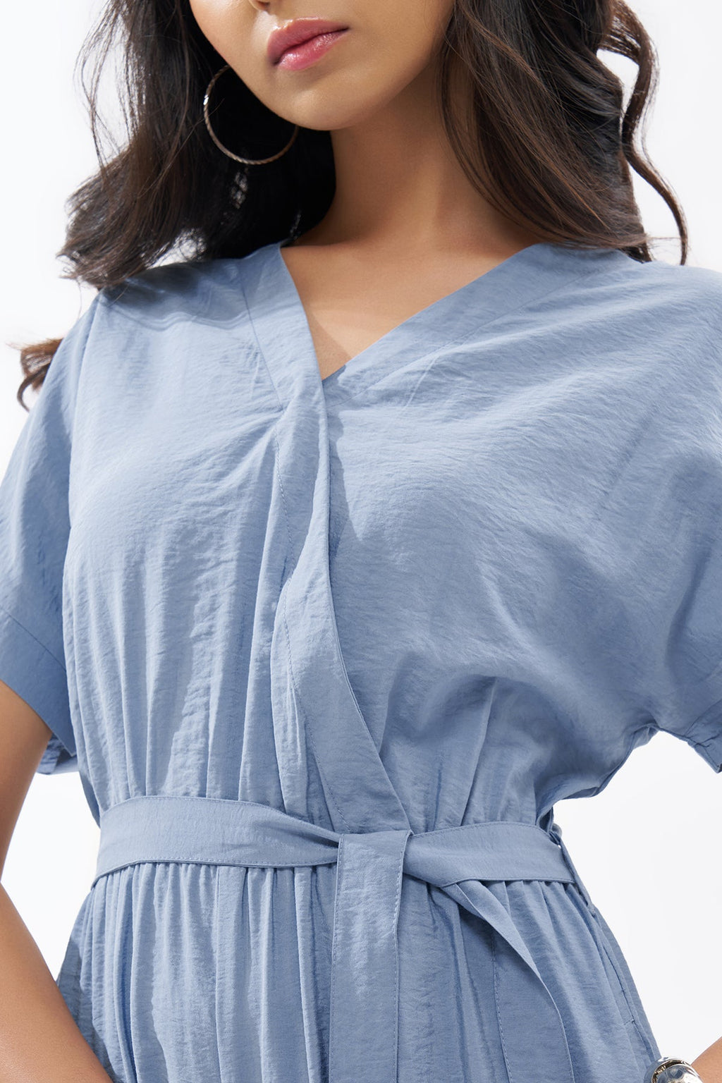Light Blue Solid Jumpsuit