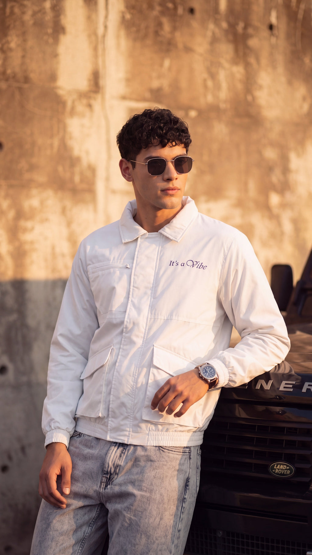 Off White Letter Regular Fit Jacket