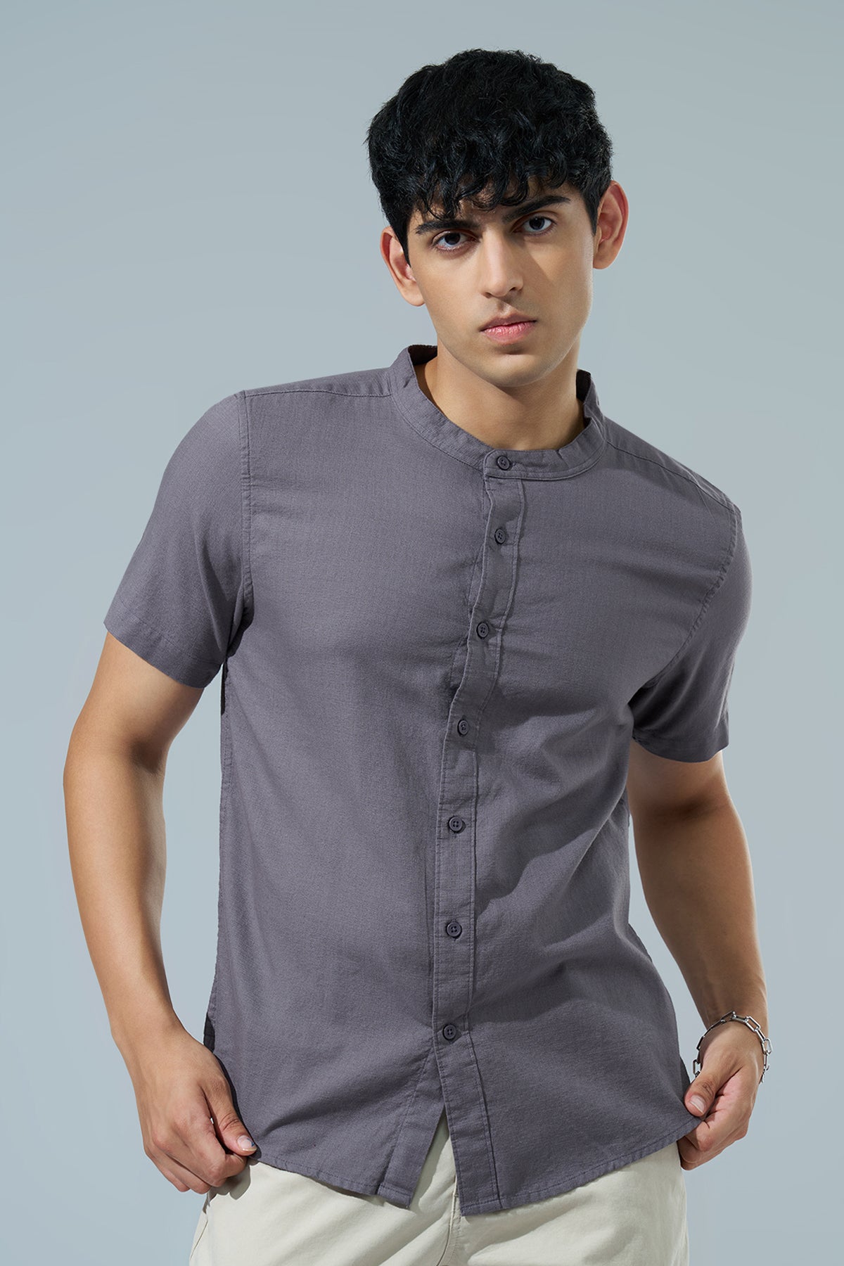 Grey Regular Fit Casual Shirt