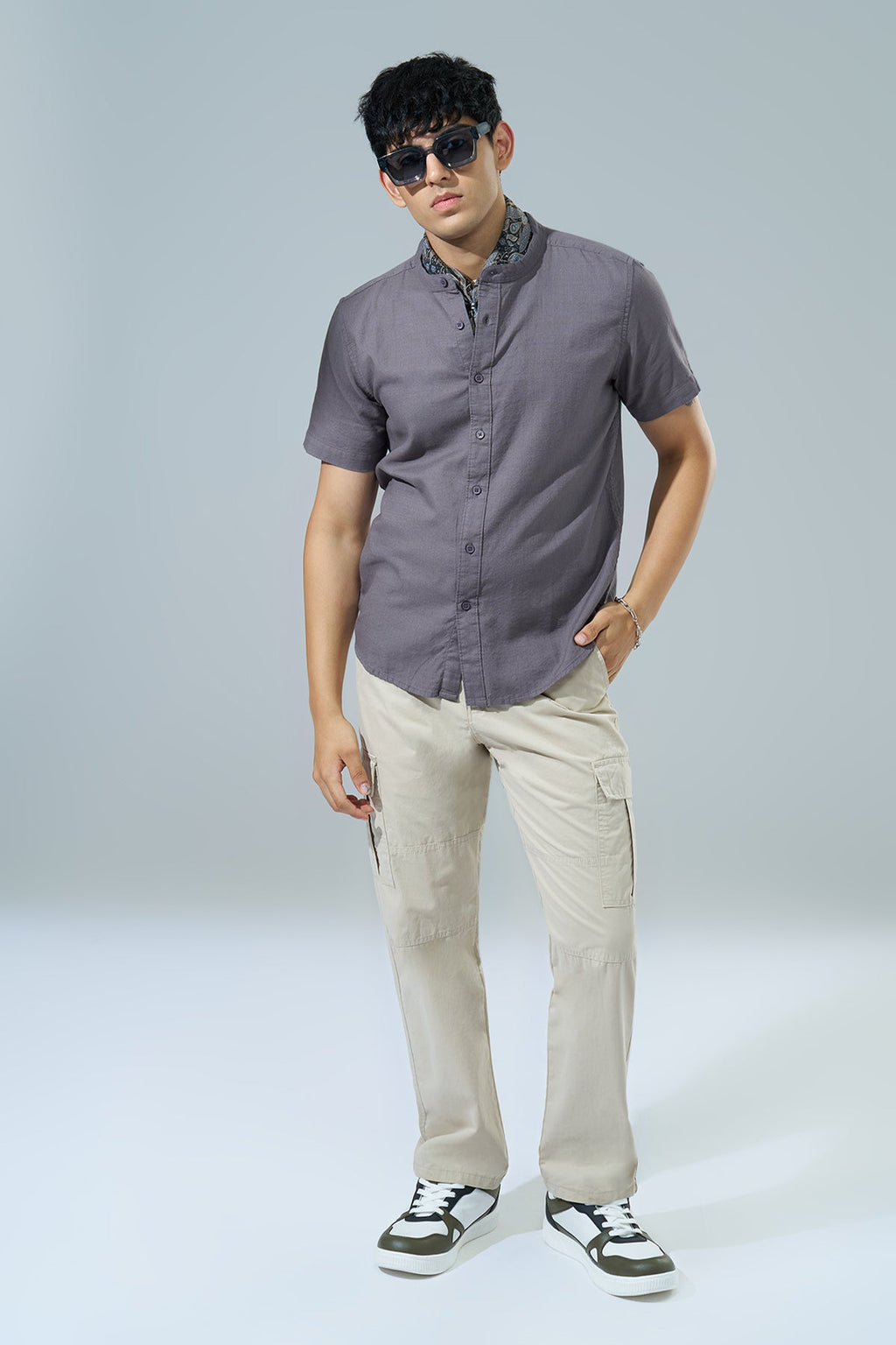 Grey Regular Fit Casual Shirt