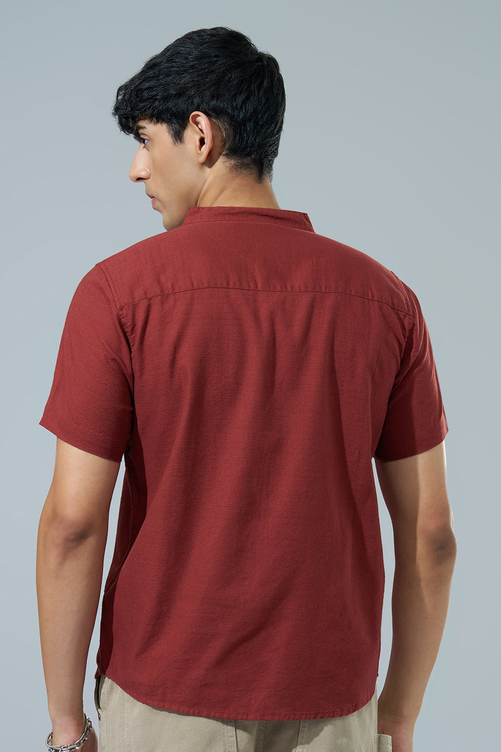 Maroon Regular Fit Casual Shirt