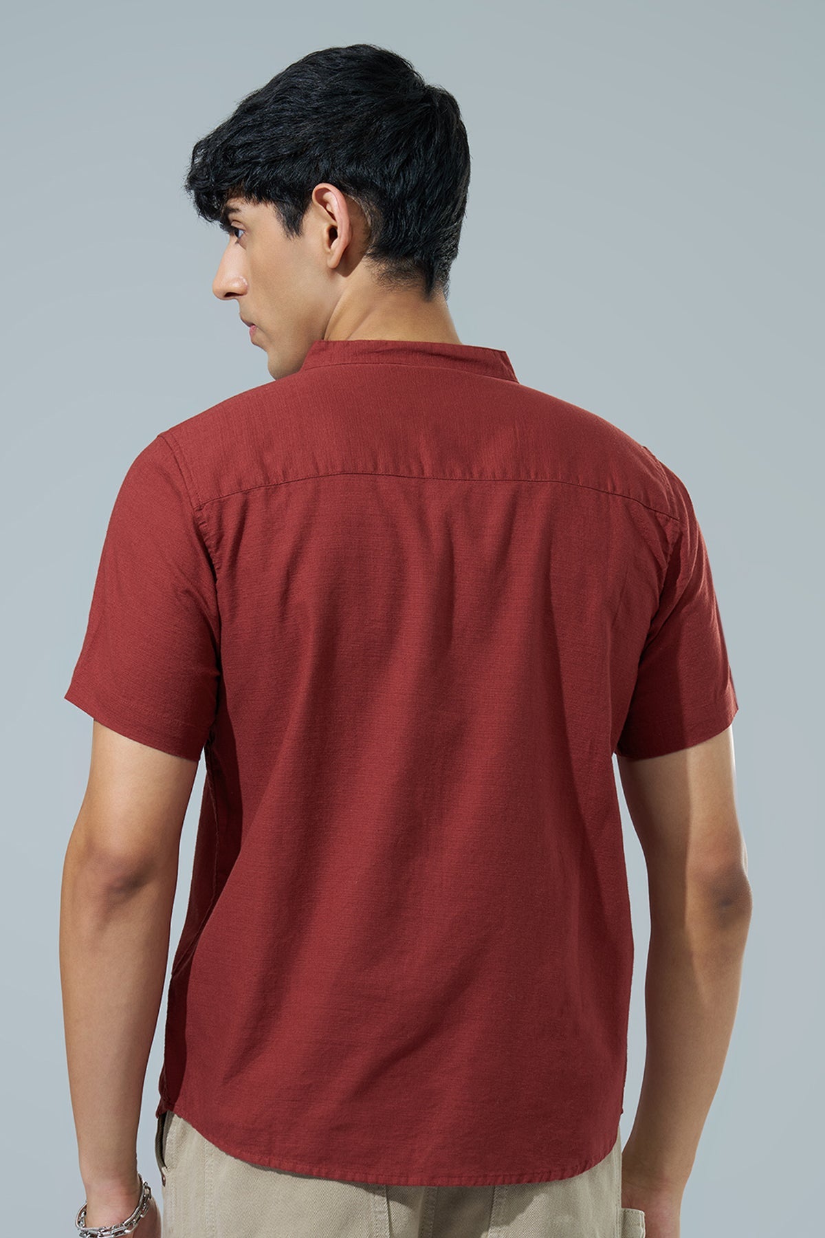 Maroon Regular Fit Casual Shirt