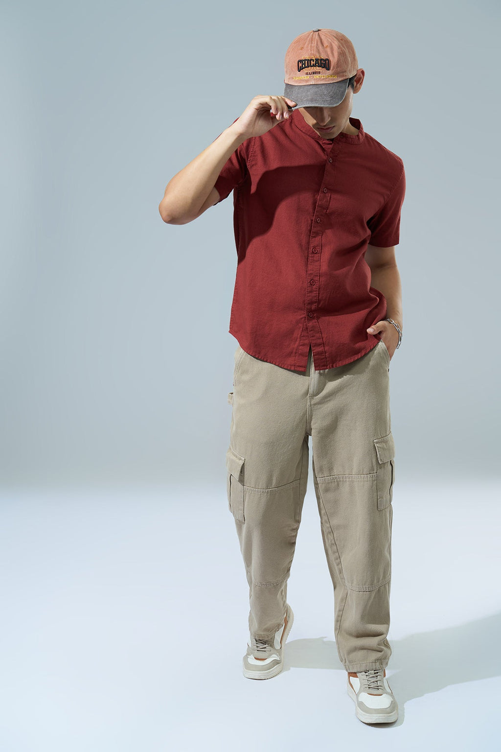 Maroon Regular Fit Casual Shirt