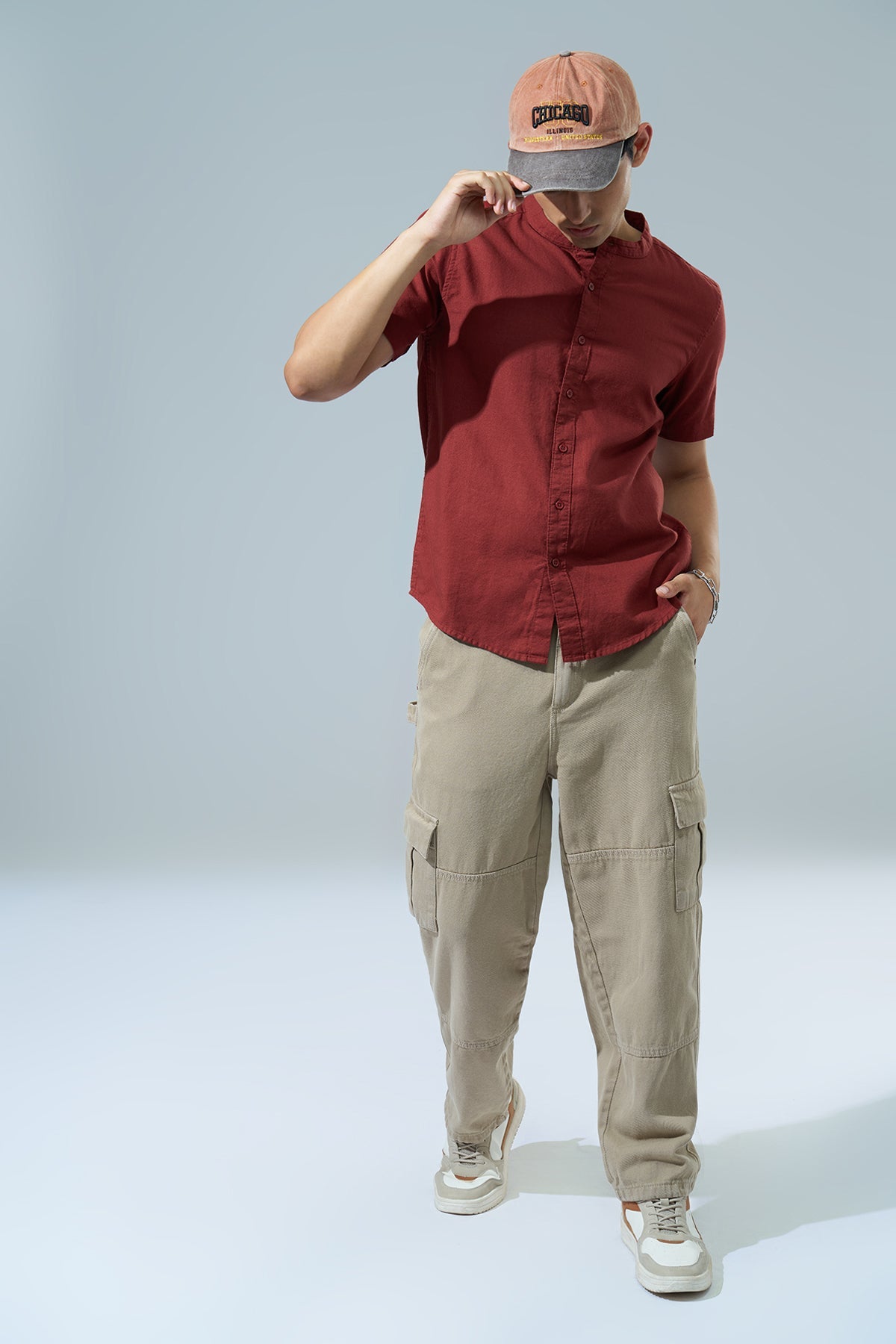 Maroon Regular Fit Casual Shirt