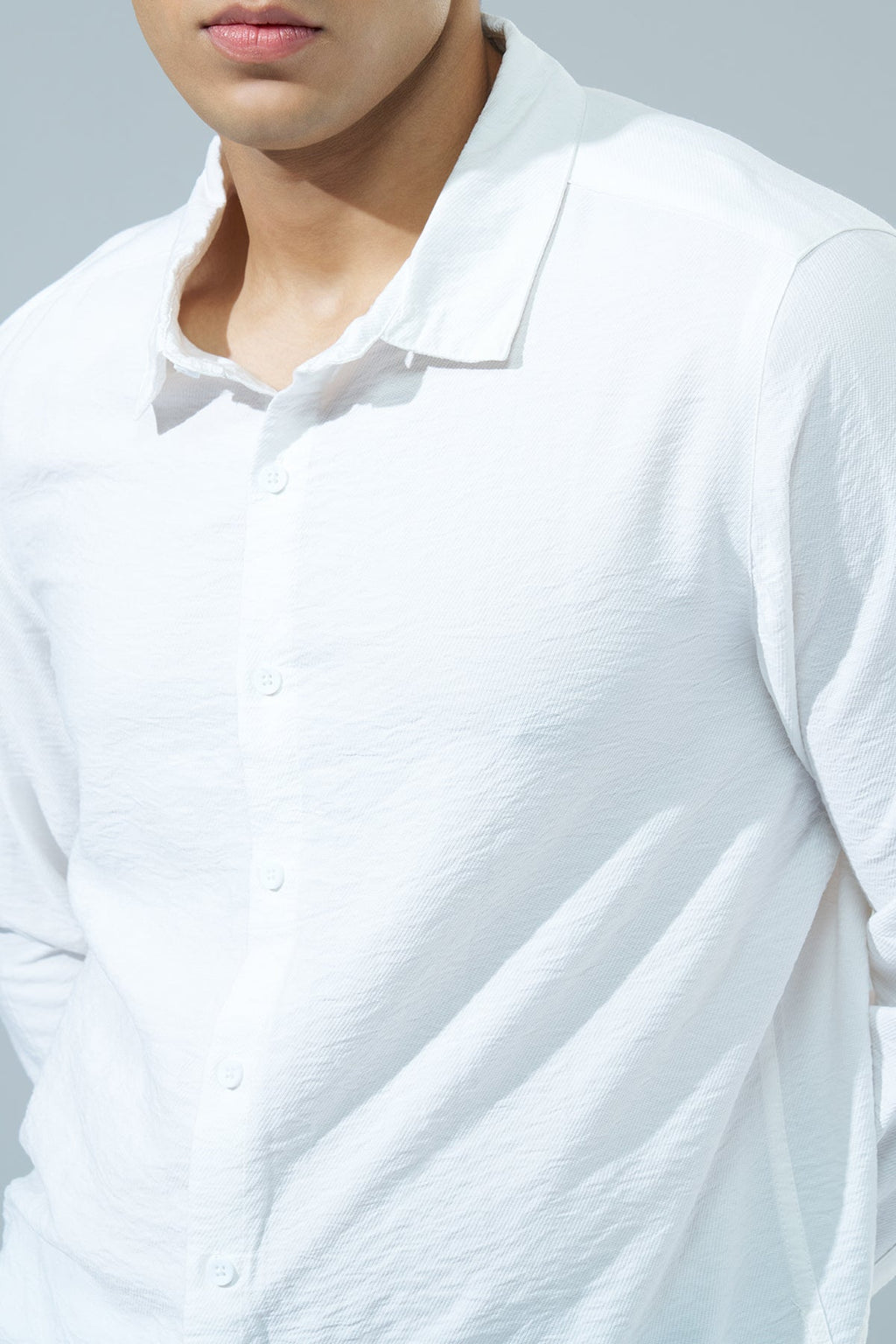 White Printed Regular Fit Casual Shirt