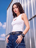 White Cotton Blend Slim Fit T-Shirt