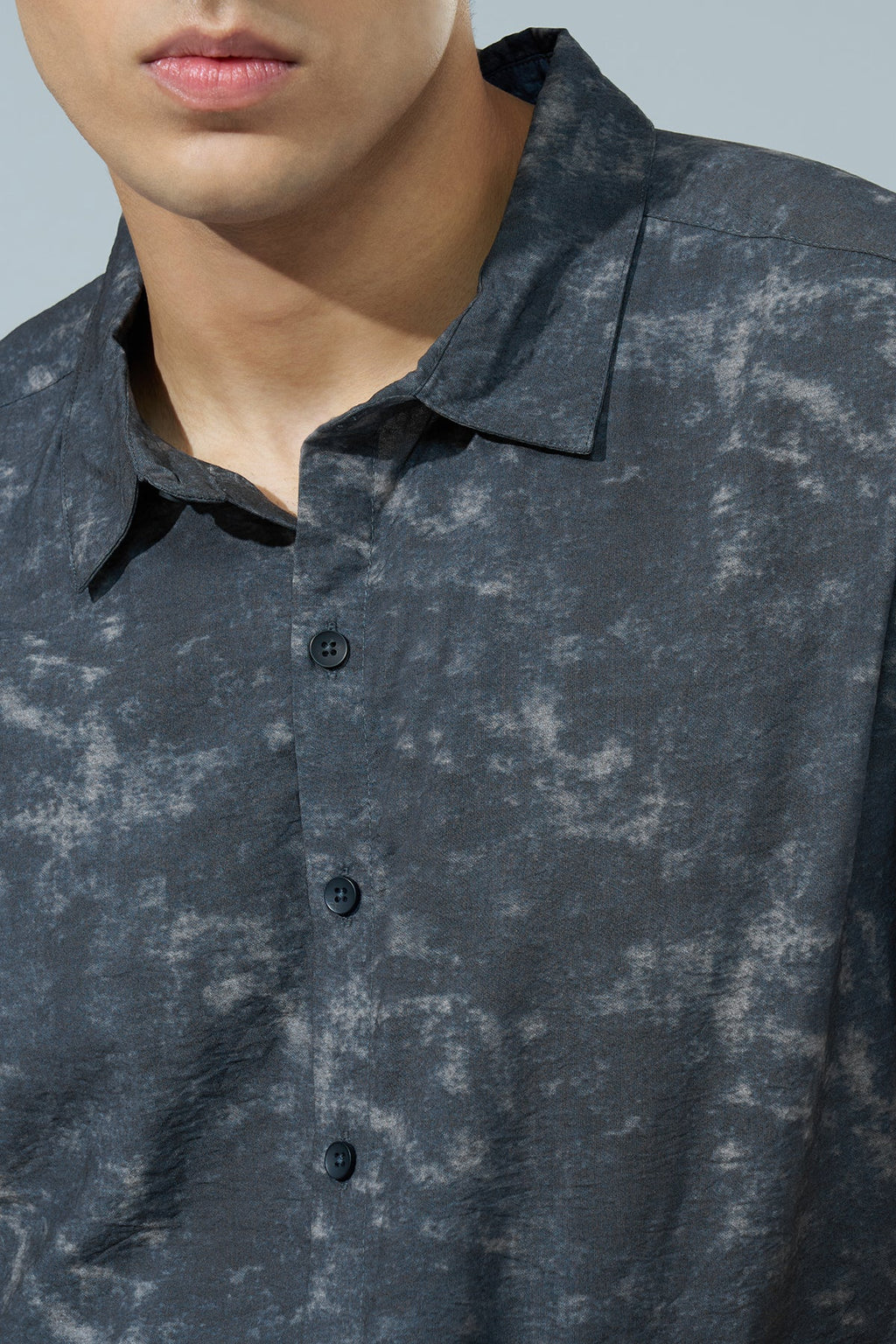 Charcoal Printed Regular Fit Casual Shirt