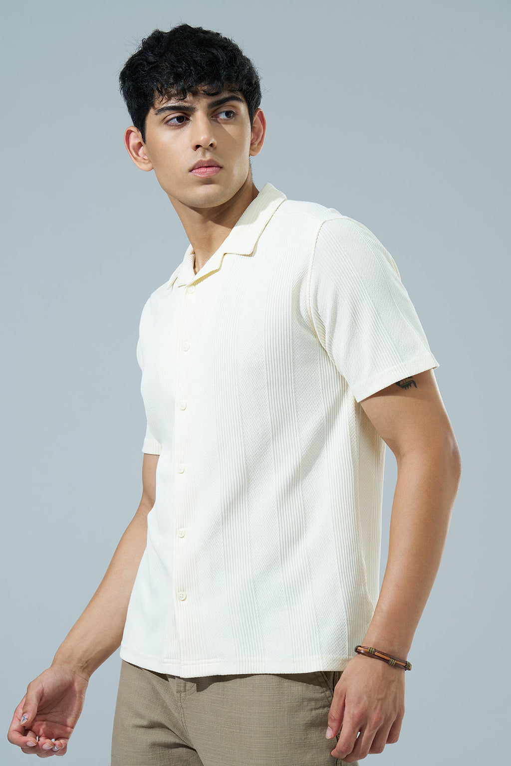 Off White Regular Fit Casual Shirt