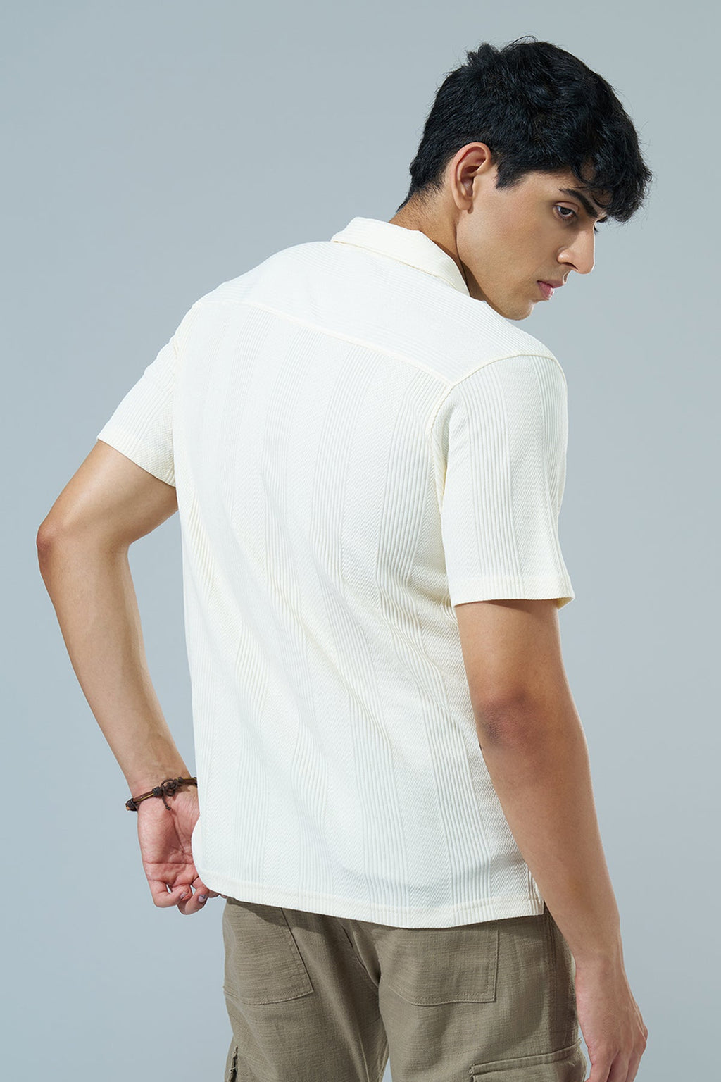 Off White Regular Fit Casual Shirt