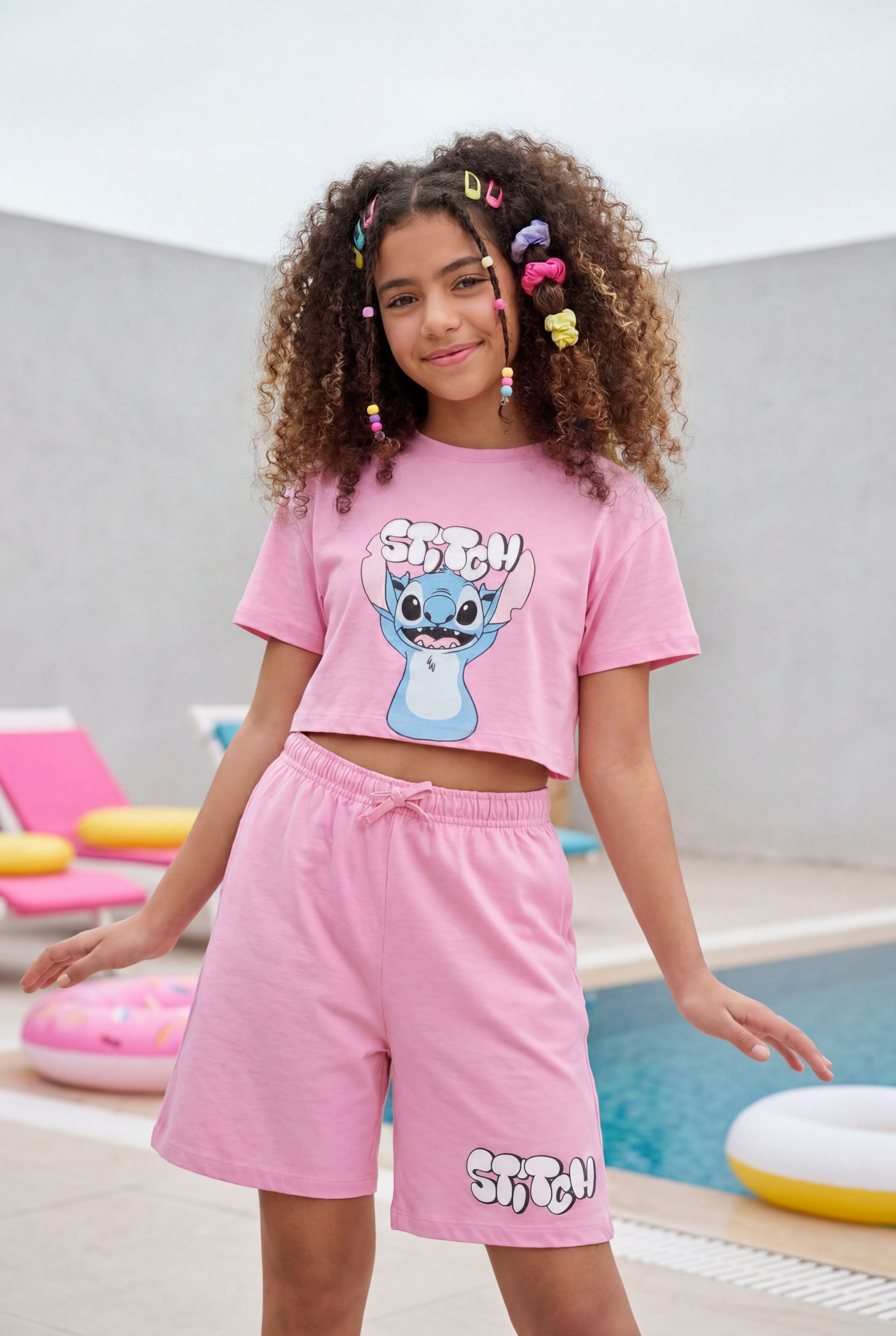 Pink Graphic Printed Regular Fit Co-ord Set
