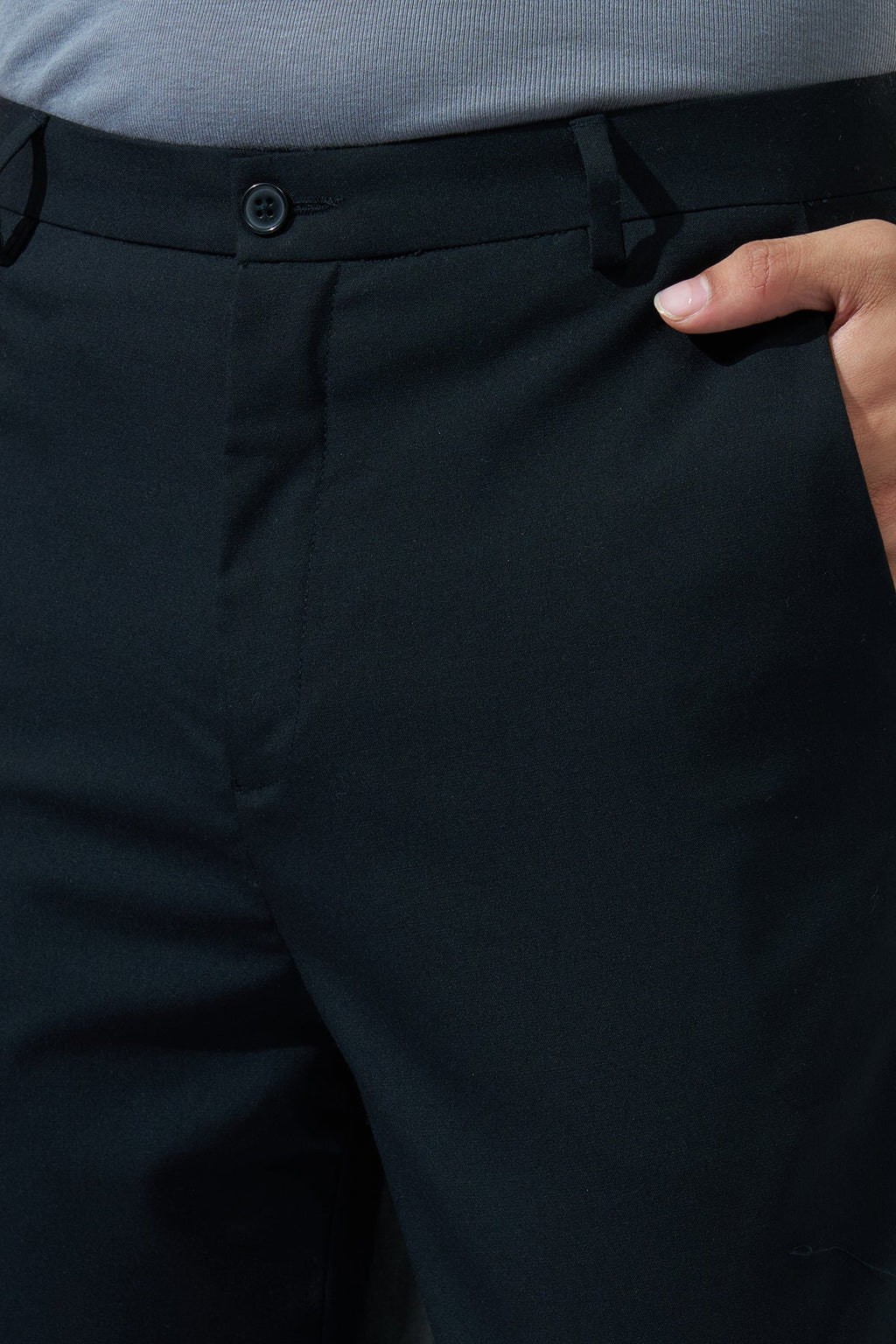 Navy Carrot Fit Formal Trouser