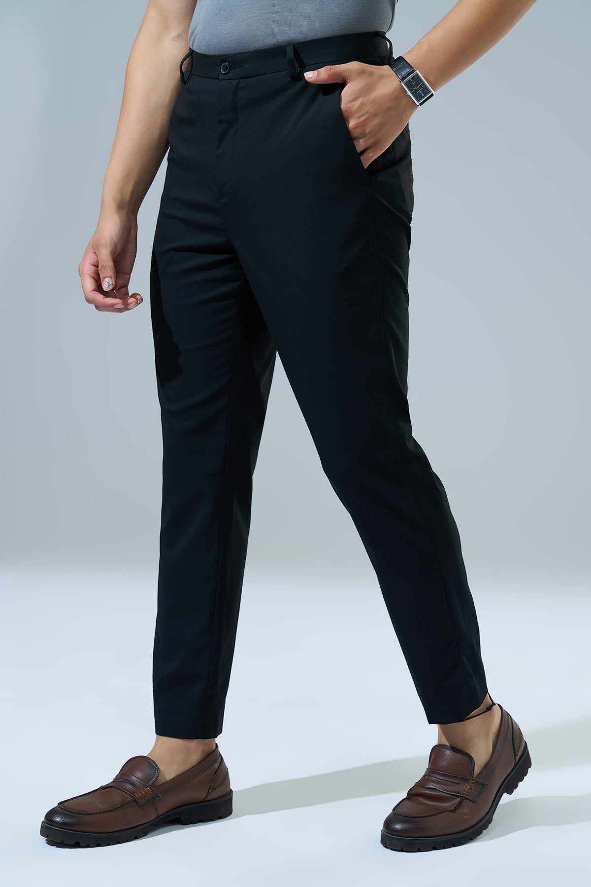Navy Carrot Fit Formal Trouser