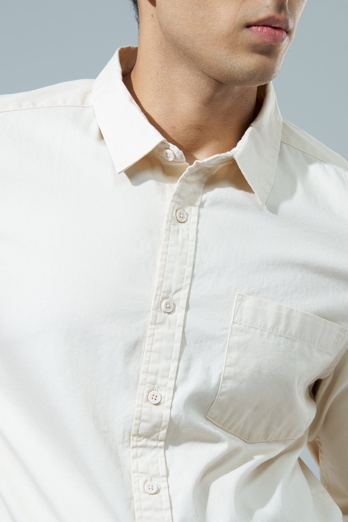 Off White Regular Fit Formal Shirt