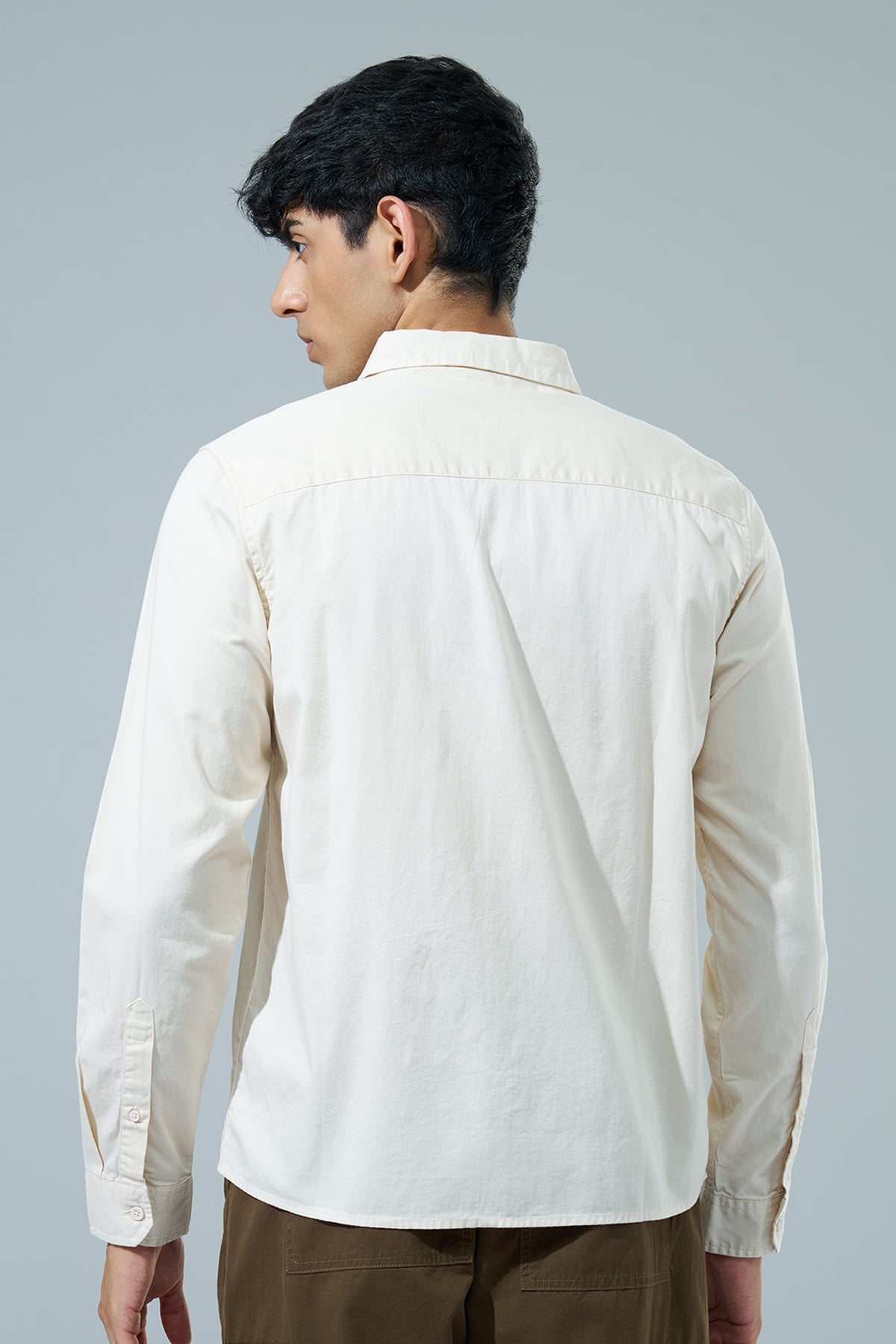 Off White Regular Fit Formal Shirt