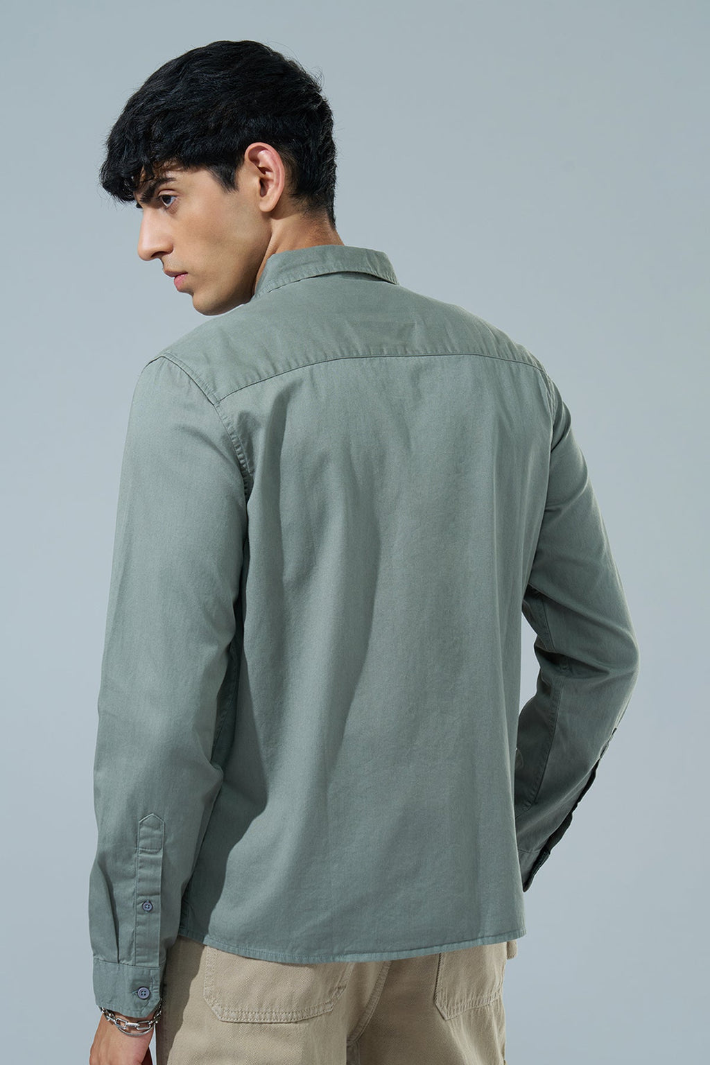 Olive Regular Fit Formal Shirt