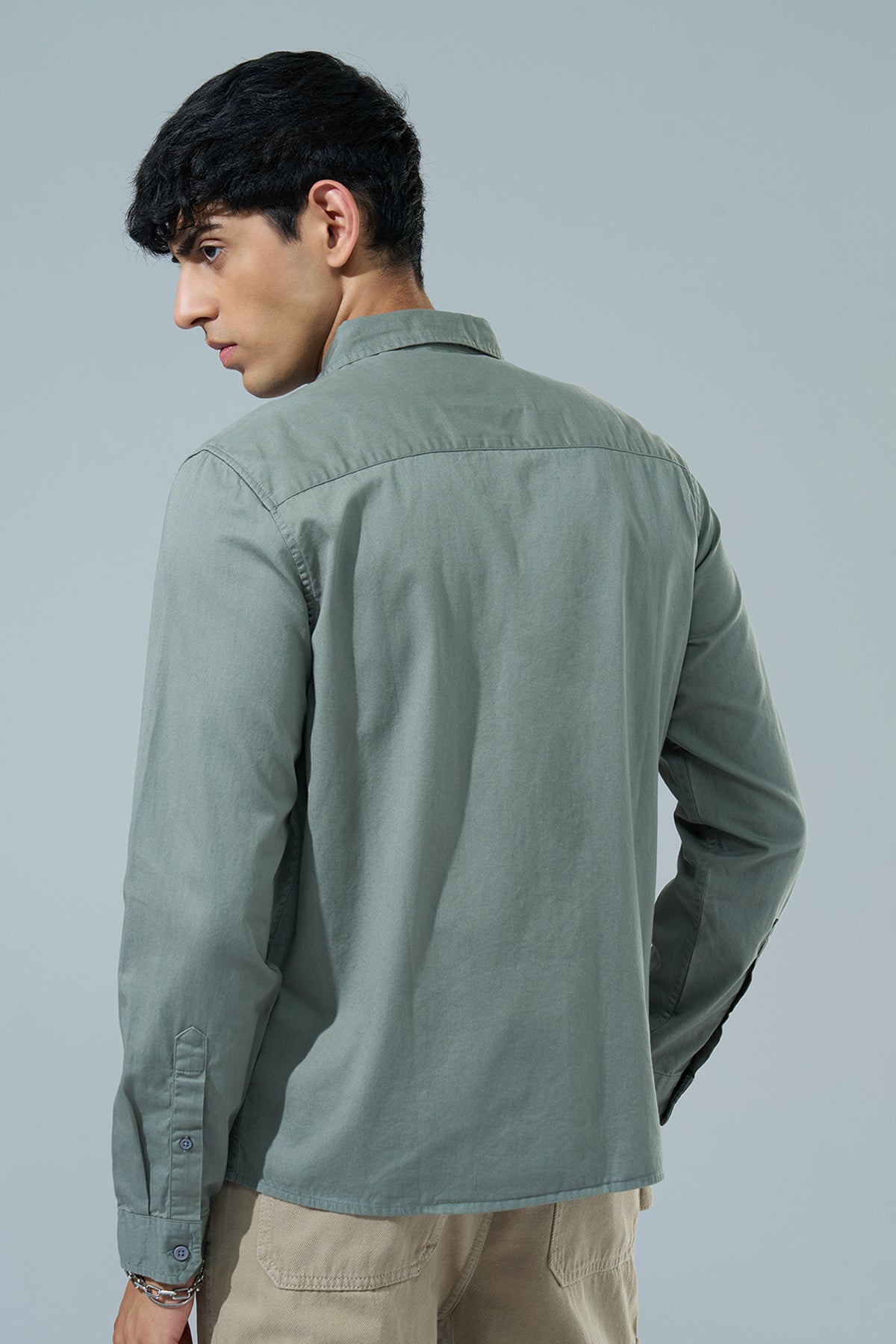 Olive Regular Fit Formal Shirt