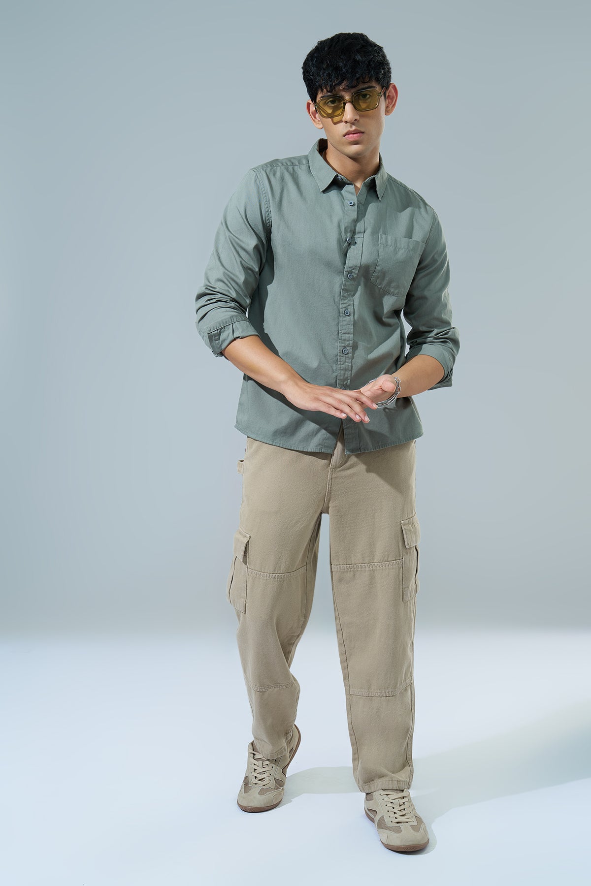 Olive Regular Fit Formal Shirt
