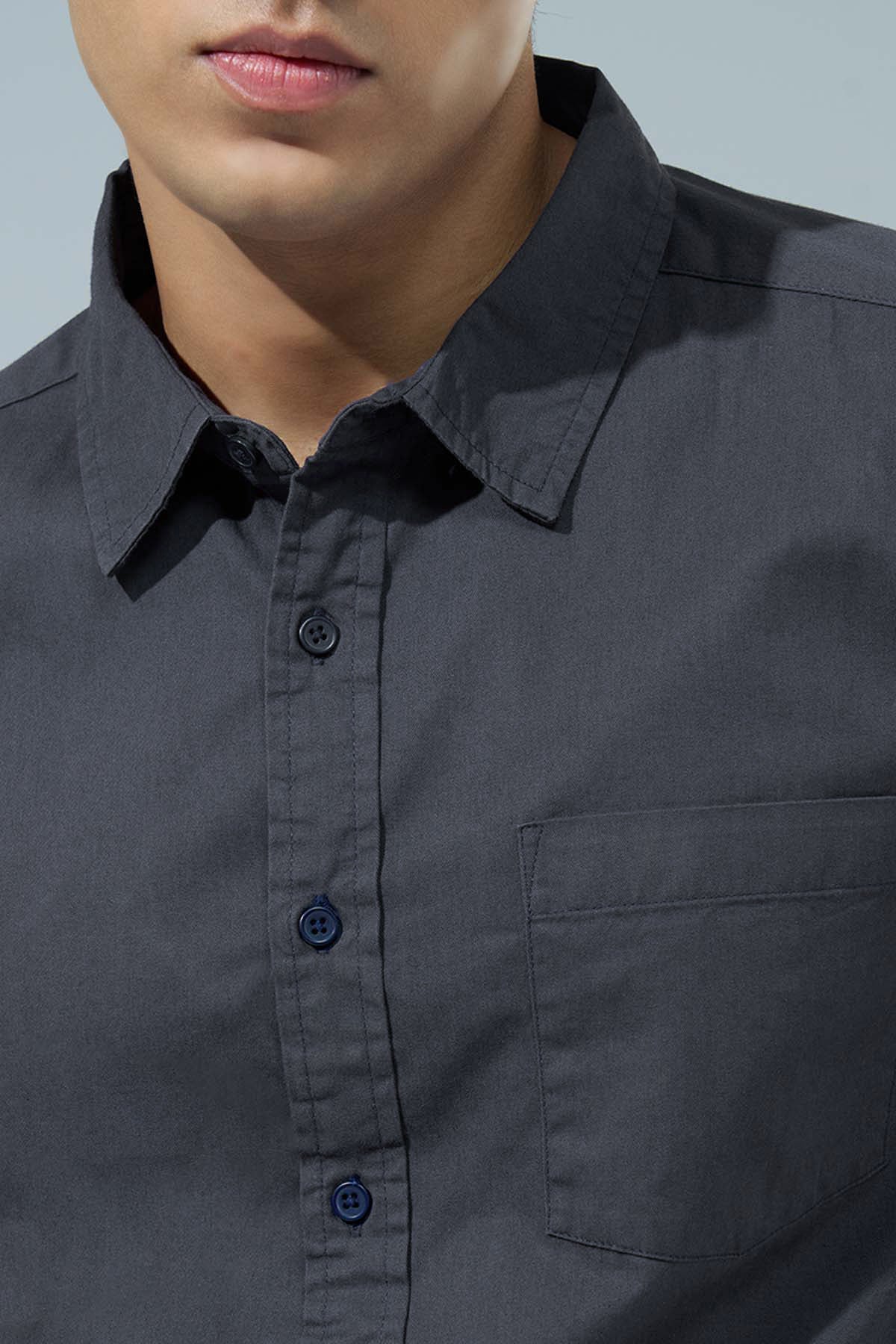 Grey Regular Fit Formal Shirt