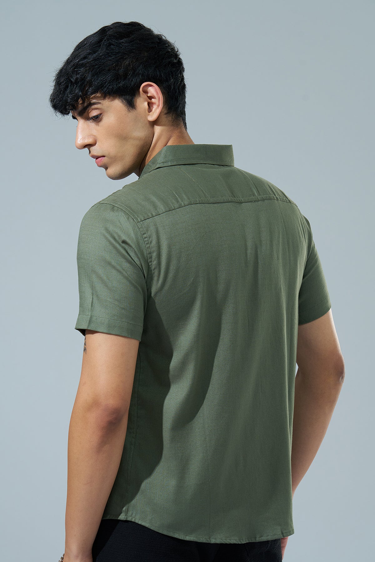 Olive Regular Fit Casual Shirt