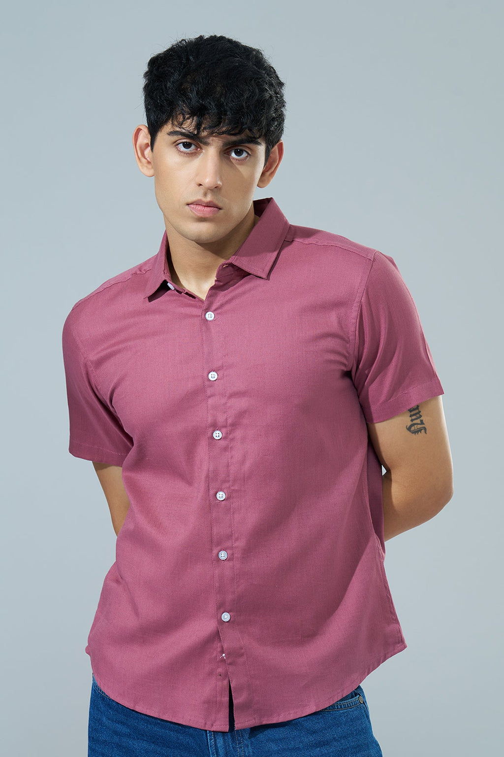 Pink Regular Fit Casual Shirt