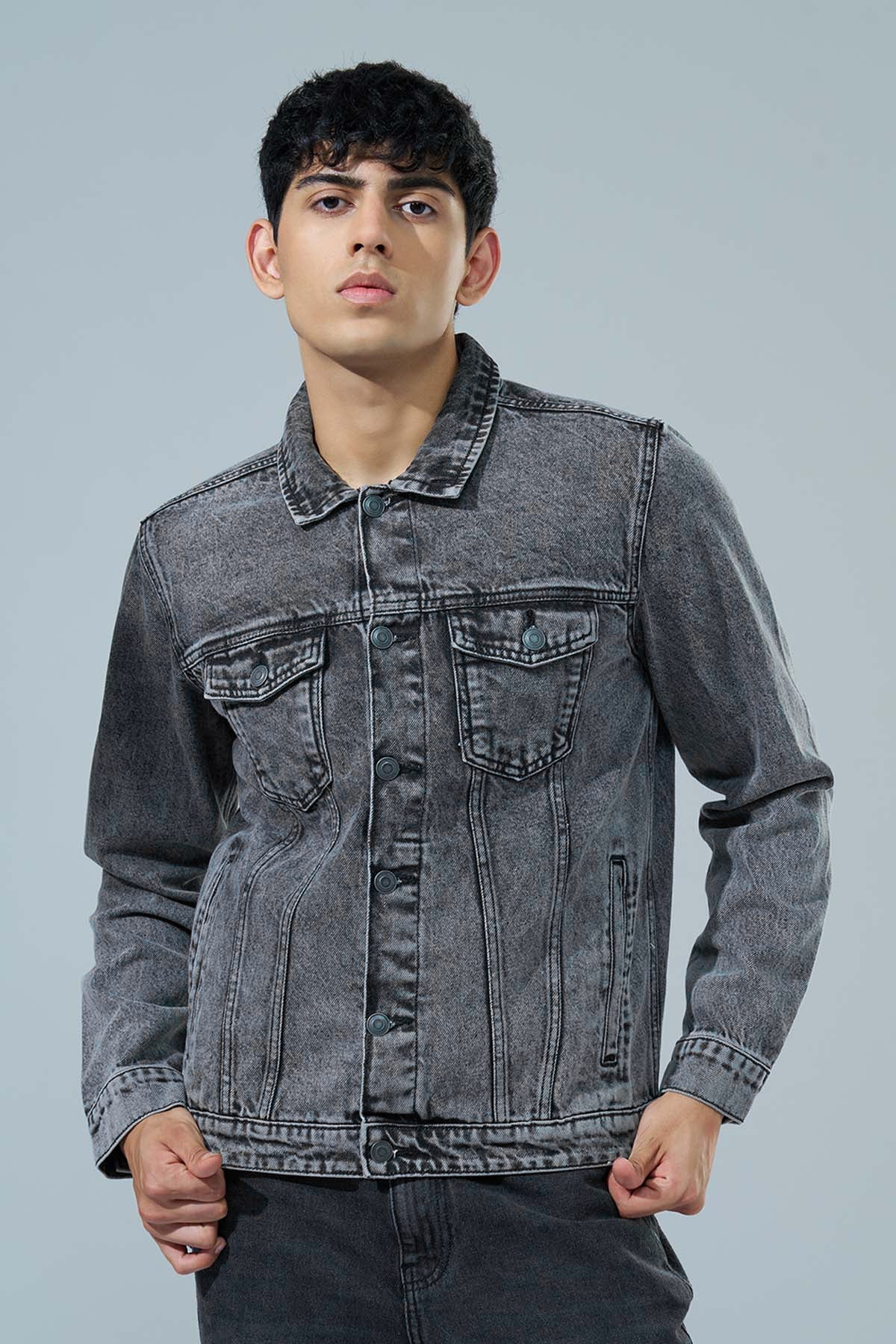 Charcoal Regular Fit Jacket