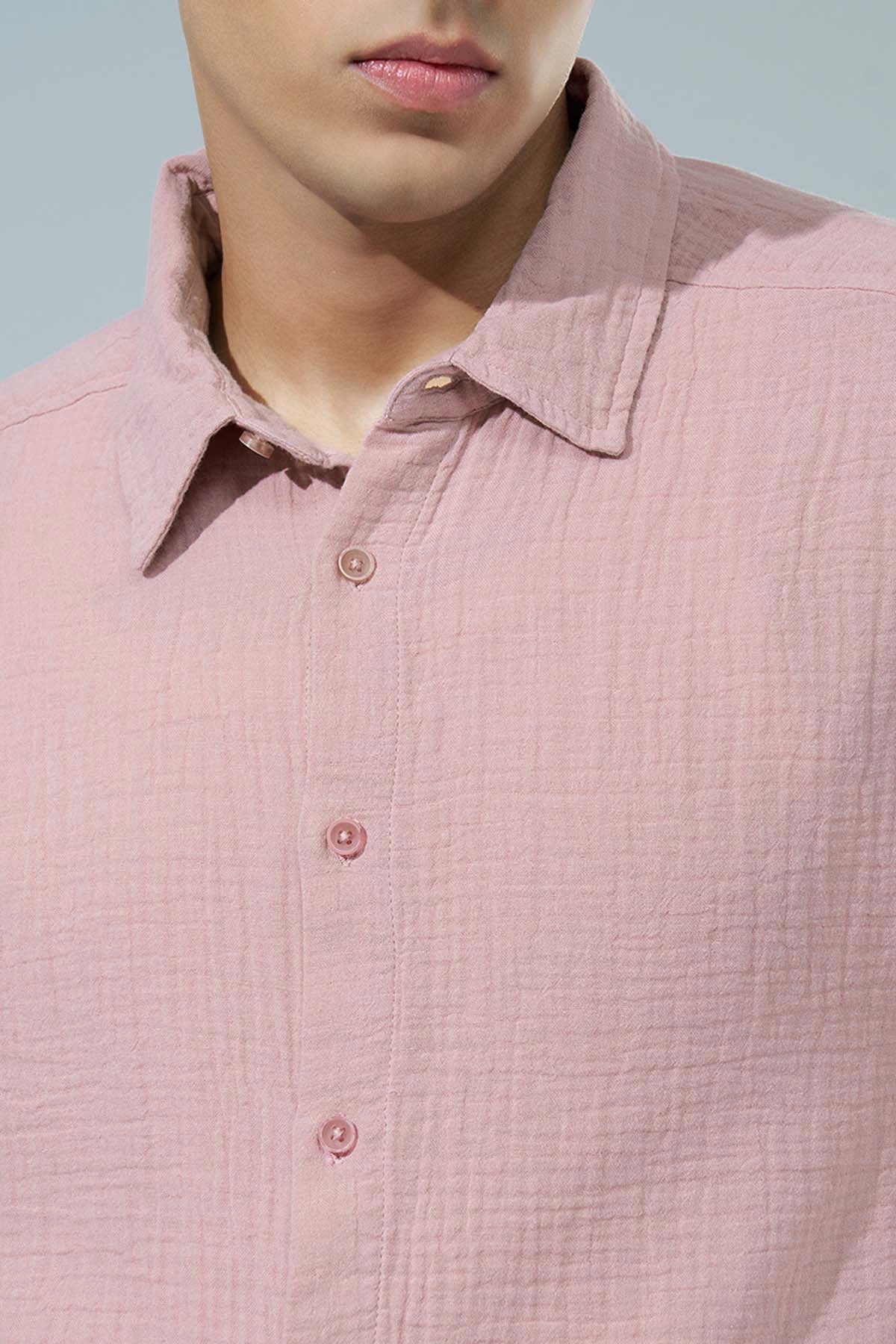 Pink Regular Fit Casual Shirt