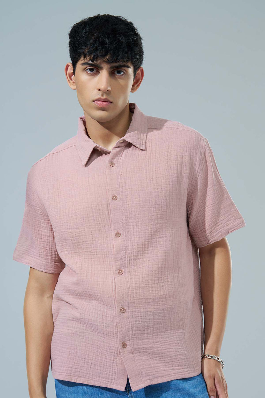 Pink Regular Fit Casual Shirt