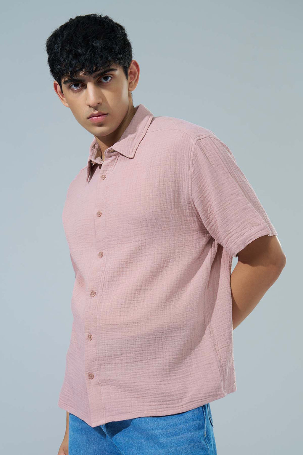 Pink Regular Fit Casual Shirt